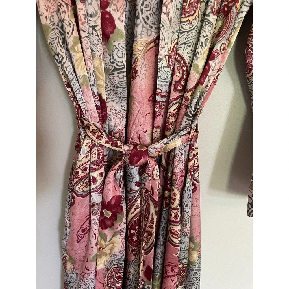Delicates Satin Slip Nightgown‎ With Matching Robe. Medium. Pajama Set.